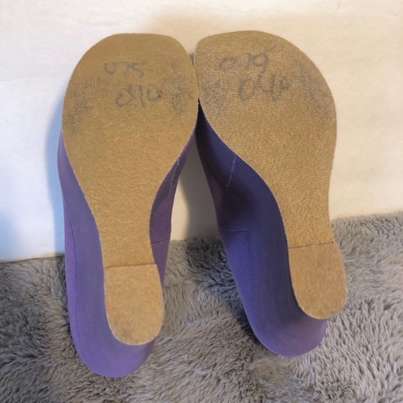 Steve Madden Lilac Peep Toe Platform Wedge Heels - Picture 7 of 8
